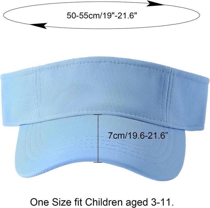 Jastore Kids Girls Boys Packable Hat Sun Visor Hats Cotton Sports Summer Golf Visor Hat - Image 3